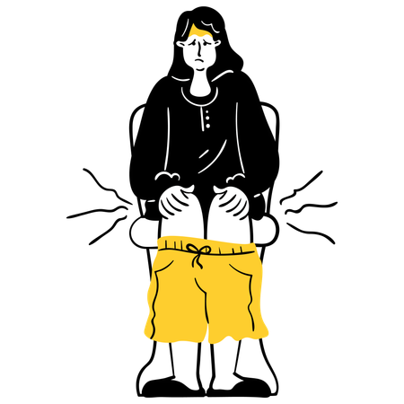 Woman suffers from Diarrhea  Illustration