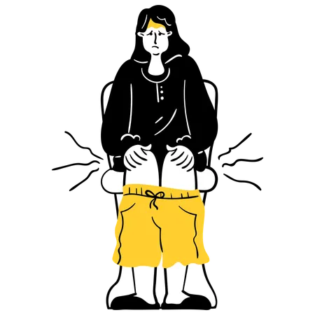 Woman suffers from Diarrhea  Illustration