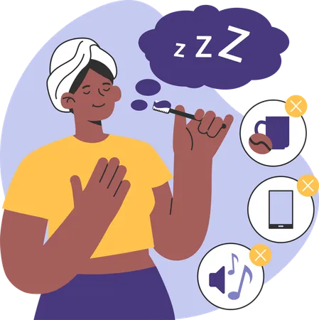 Woman suffers from insomnia  Illustration