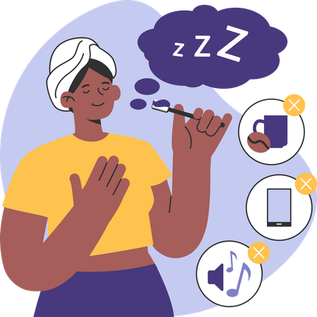 Woman suffers from insomnia  Illustration