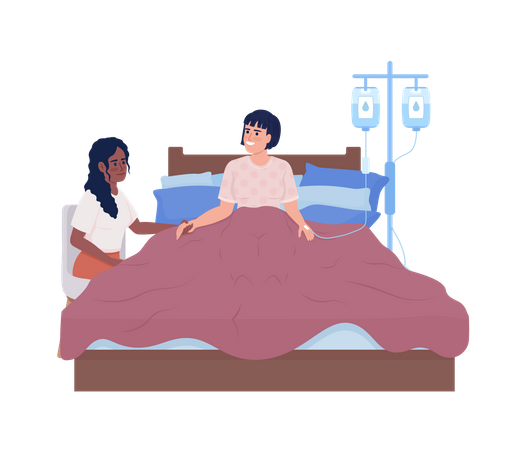 Woman supporting ill friend  Illustration