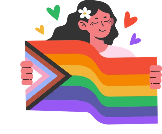 Woman supports homosexual community  Illustration