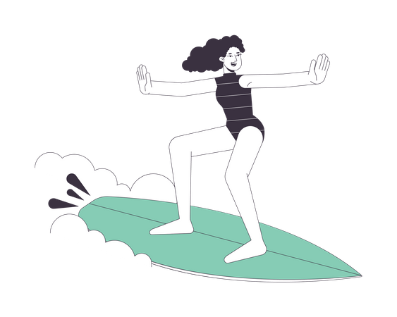 Woman surfer  일러스트레이션