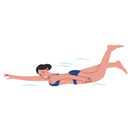 Woman swimming  Illustration