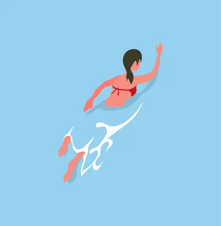 Woman swimming in swimming pool  일러스트레이션