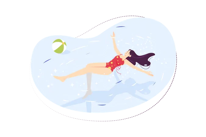 Woman swimming in swimming pool  Illustration