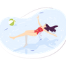 illustration girl swimming