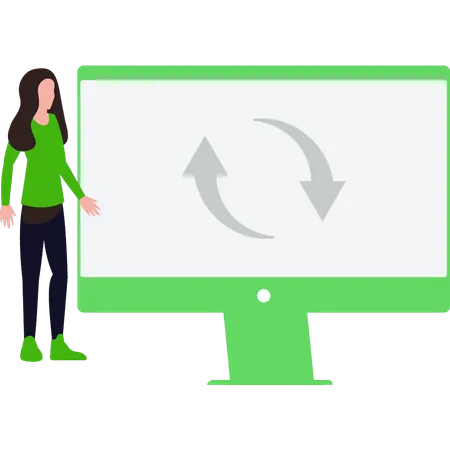 Woman syncing monitor  Illustration