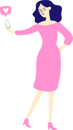 Woman take a selfie  Illustration