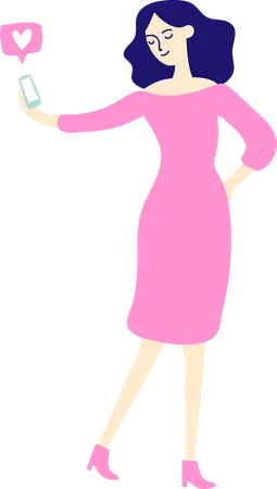 Woman take a selfie  Illustration