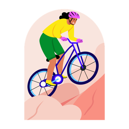 Woman take part in Olympic Cycle race  Illustration