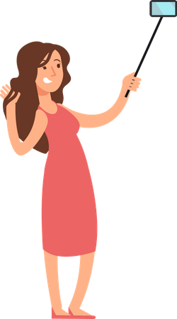 Woman Take Selfie  Illustration