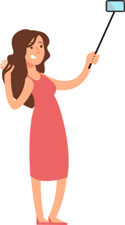 Woman Take Selfie  Illustration