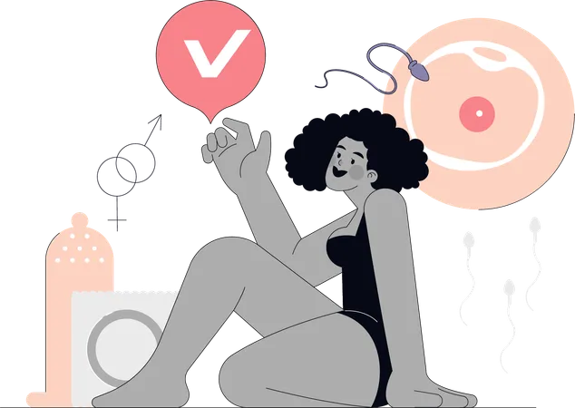 Woman takes advice from sexologist regarding pregnancy  Illustration