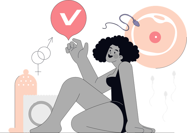 Woman takes advice from sexologist regarding pregnancy  Illustration