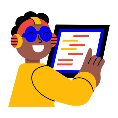 Woman takes help of ai code  Illustration