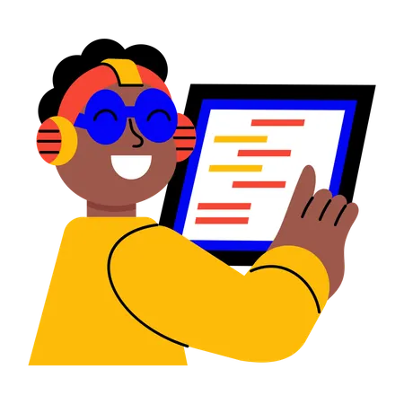 Woman takes help of ai code  Illustration
