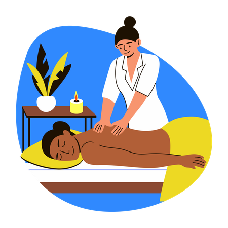 Woman takes Massage therapy  Illustration