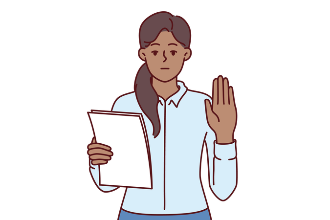 Woman takes oath in ceremony  Illustration