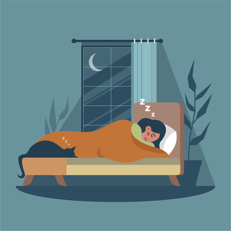 Woman takes sound sleep  Illustration