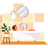lady in bathtub illustration free download
