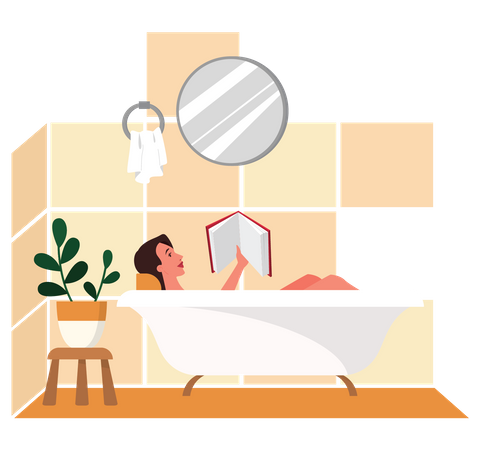 Woman taking bath  Illustration