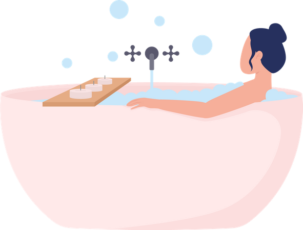 Woman taking bath  Illustration