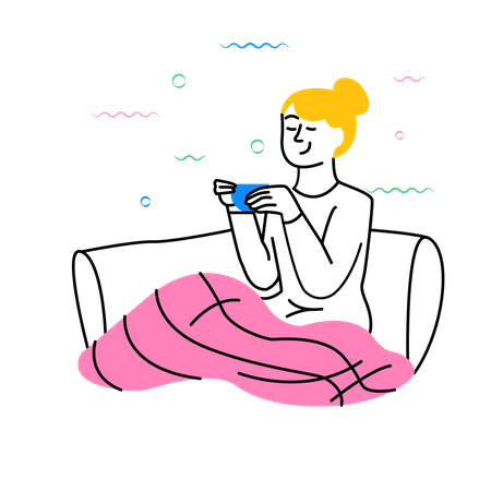 Woman taking break from work  Illustration
