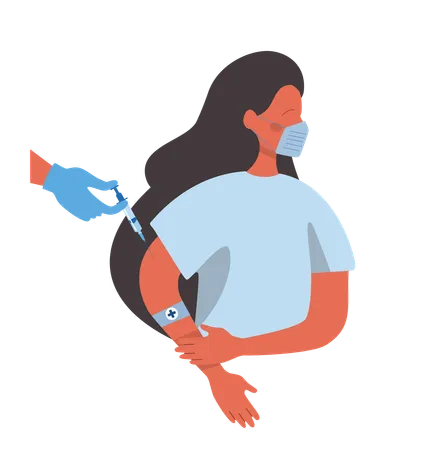 Woman taking corona vaccine  Illustration