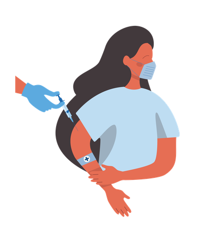 Woman taking corona vaccine  Illustration