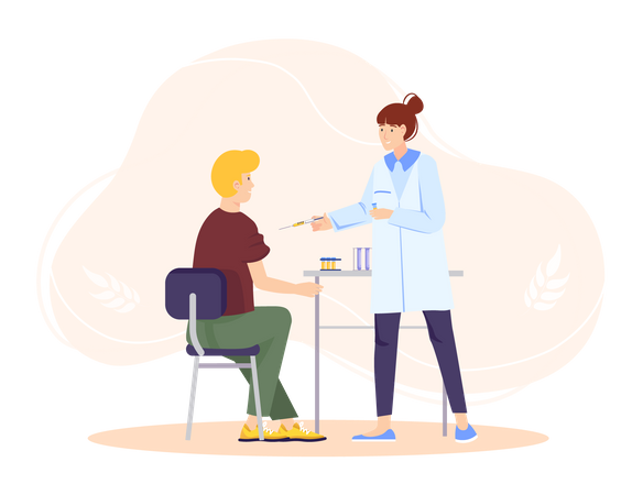 Woman taking covid rapid test  Illustration