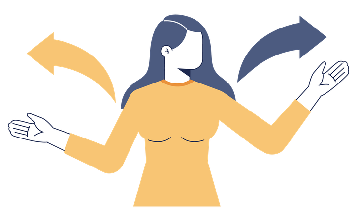 Woman taking decision  Illustration