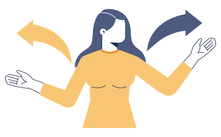 Woman taking decision  Illustration