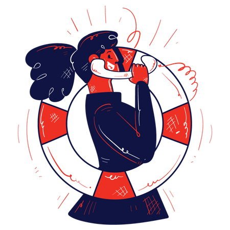 Woman taking life insurance on call  Illustration