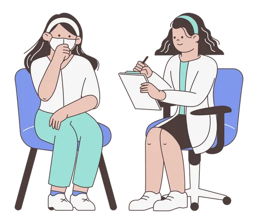 Woman taking medical consultation  Illustration