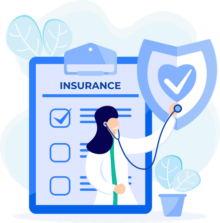 Woman taking medical insurance  Illustration