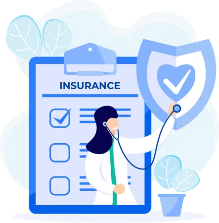 Woman taking medical insurance  Illustration