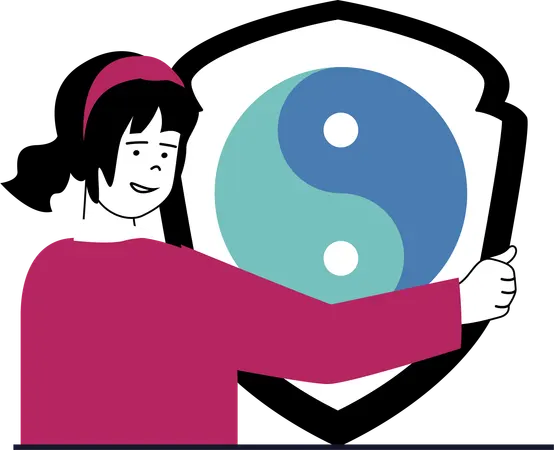정신 치료를 받는 여성  일러스트레이션