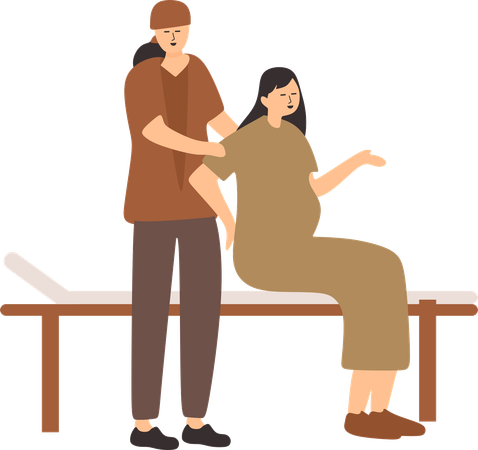 Woman taking parental care  Illustration