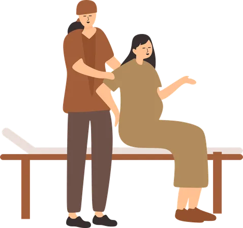 Woman taking parental care  Illustration