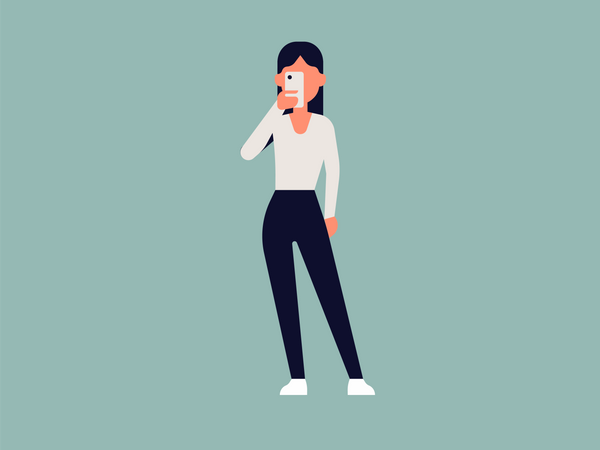 Woman taking photo from her phone Illustration