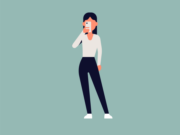 Woman taking photo from her phone  Illustration