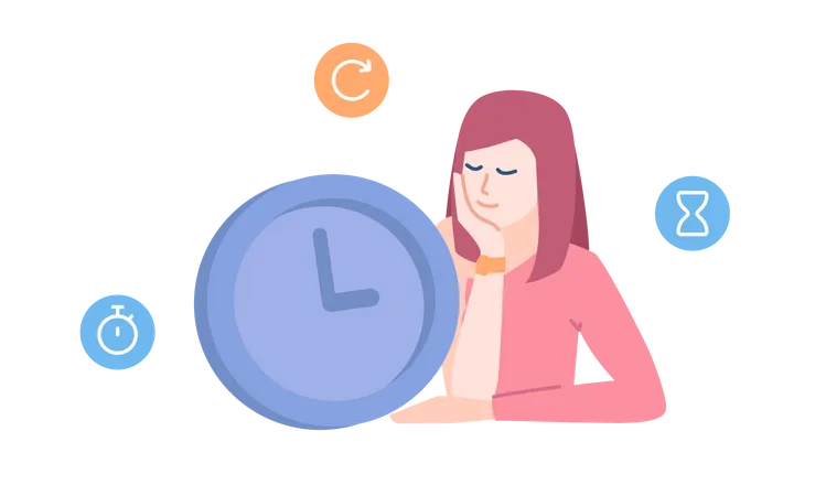 Woman taking power nap  Illustration