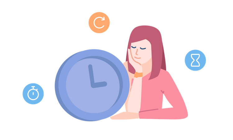 Woman taking power nap  Illustration