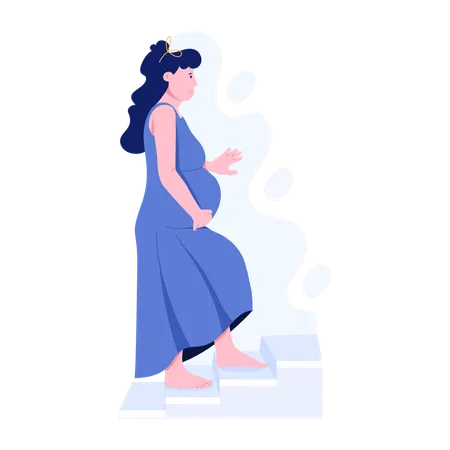 Woman taking Pregnancy Care  Illustration