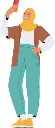 Woman Taking Self Photo  Illustration