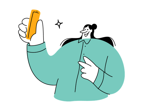 Woman taking selfie  Illustration