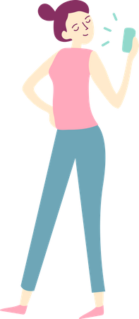 Woman taking selfie on smartphone  Illustration