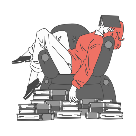 Woman taking short break  Illustration