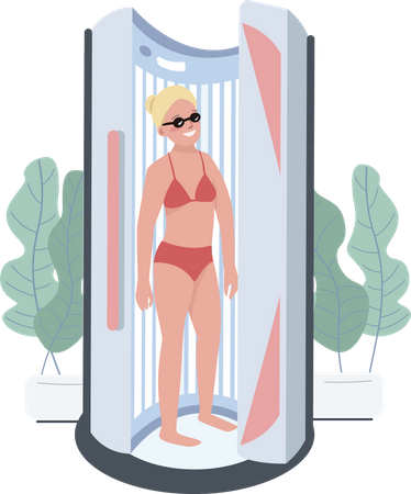 Woman taking sun bath Illustration